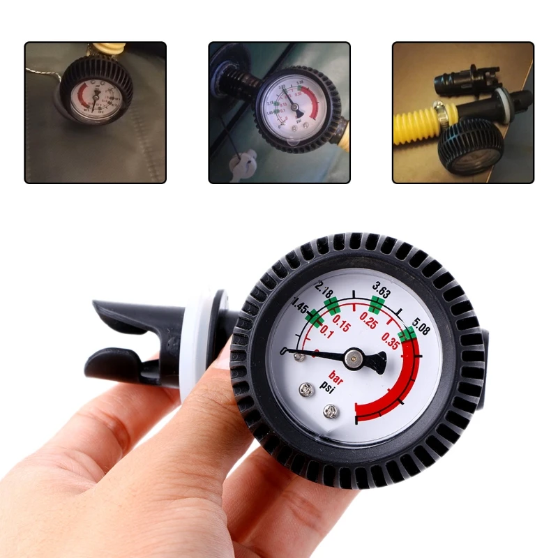 

Air Pressure Gauge Thermometer Connector For Inflatable Boat Kayak Raft Surfing R66E