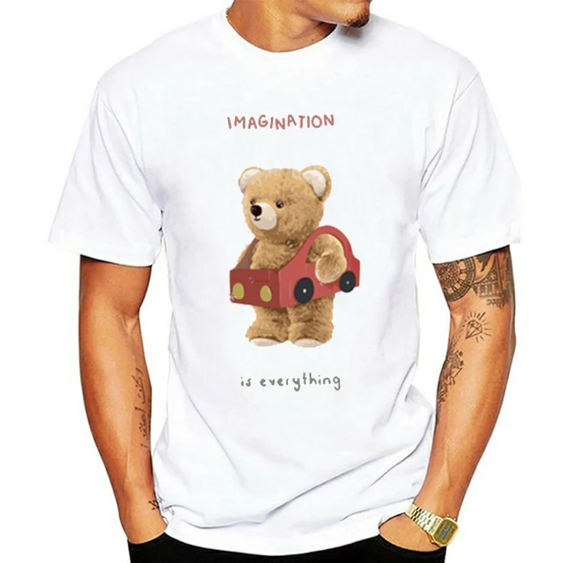 

Harajuku Versatile 90s Short Sleeve Fashion Women'S Little Bear Print Women'S Casual Women'S T-Shirt Clothing Pattern Round Neck