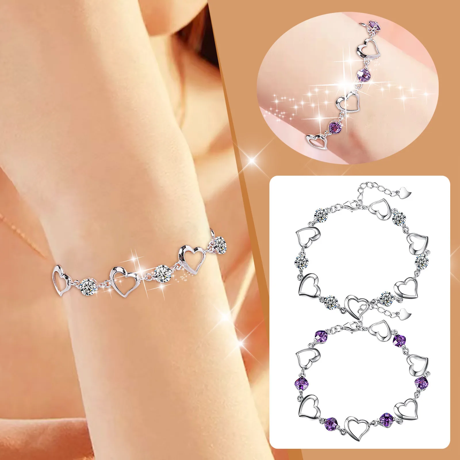 

Beautiful Crystal Bracelet Jewelry Gifts For Friends And Lovers Christmas Birthday Gifts For Mom And Wife Girls Jewelry Sets