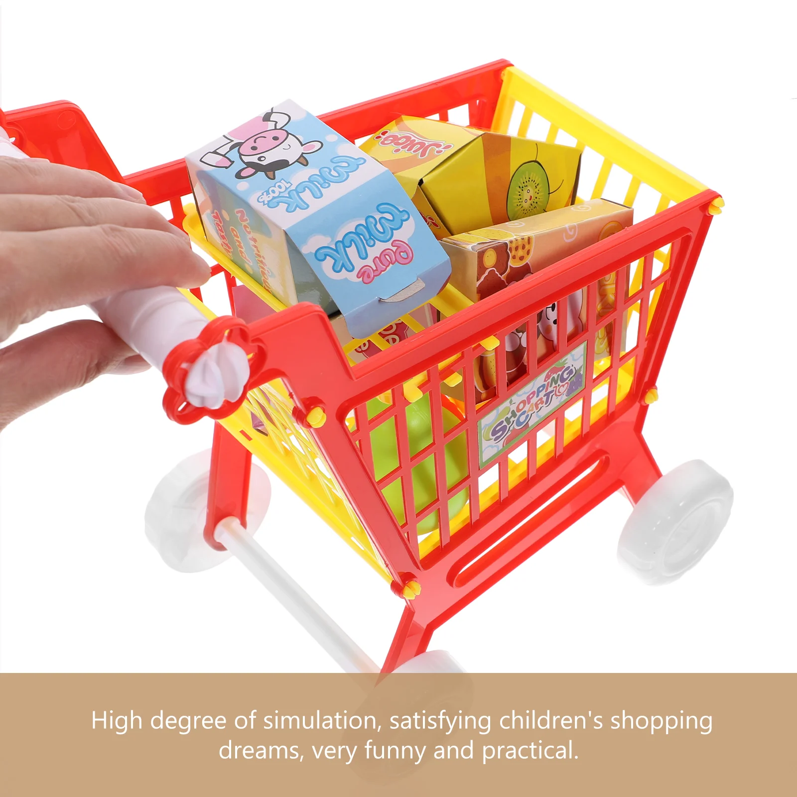 

Play House Toy Plastic Food Toys Kid Shopping Cart Funny Child Imitated Plaything Abs Lifelike Supermarket trolley for kids
