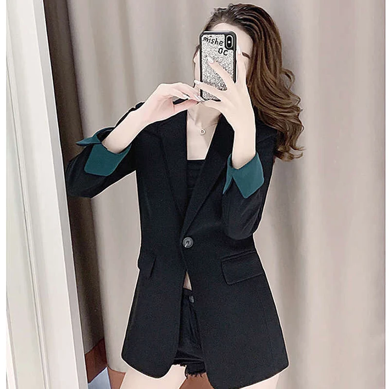 

Casual Suit Jacket Spring And Summer New Women Clothes Thin long Sleeved Temperament Commuter Single Buckle Female Blazers 2022