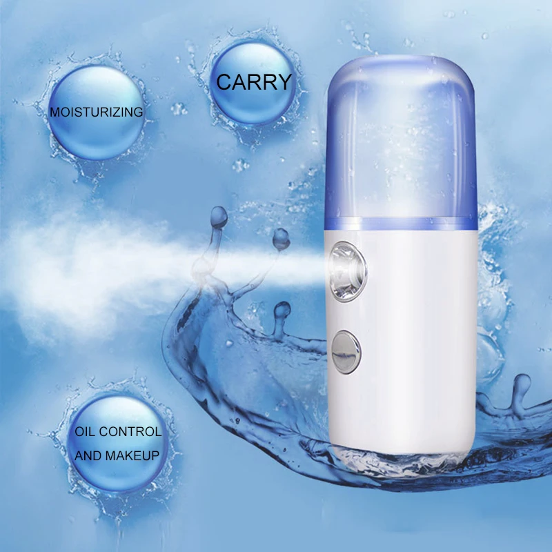 

30ML Mini Nano Facial Sprayer Nebulizer Face Steamer Air Humidifier Portable Hydrating Anti-aging Wrinkle Women Beauty Skin Care