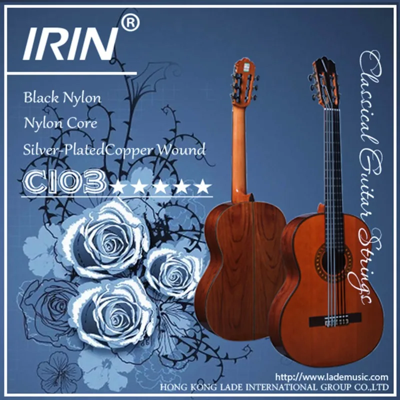 

Authentic IRIN Classical Guitar Strings C103 Classical Guitar Black and White Nylon Light String Instruments in Stock