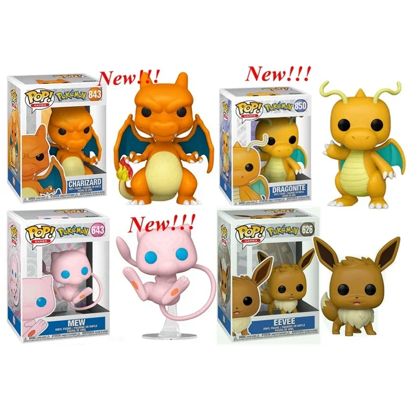 Новинка FUNKO POP покемен серии #626 #850 MEW #643 Charizard #843 фигурка модели игрушка 10 см