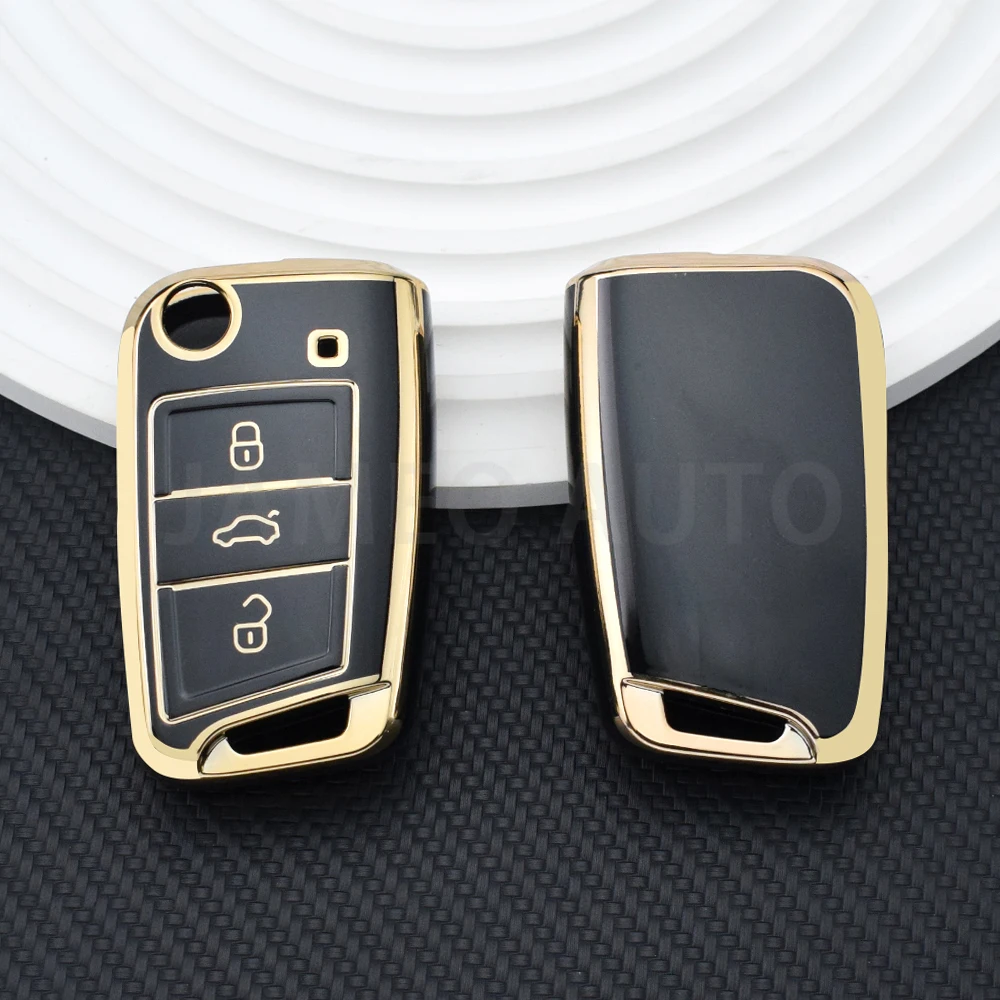 

Складной Чехол Для Ключей Из ТПУ Для Volkswagen Golf 7 MK7 Tiguan MK2 T-roc T-cross Skoda Octavia Kodiaq Karoq Seat Ateca - С...