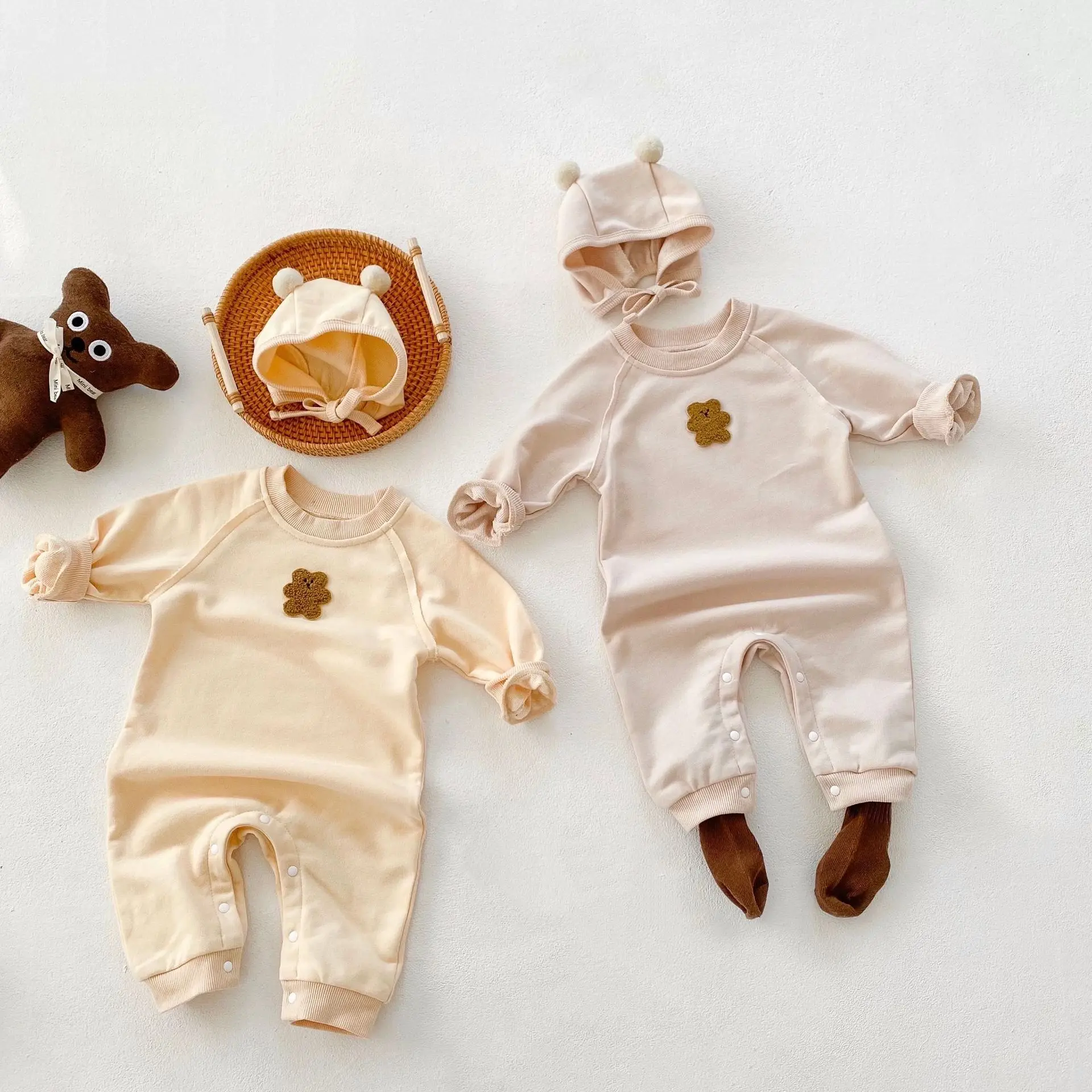 

Детский комбинезон с длинным рукавом и шапкой, свободного покроя