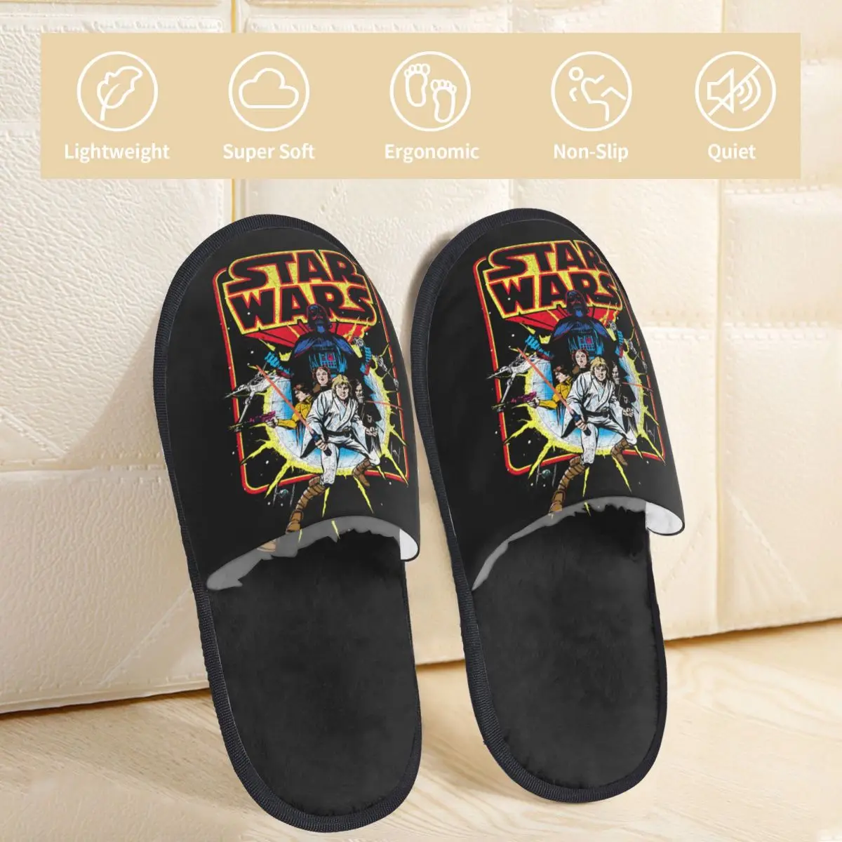 Зимние тапочки в стиле ретро Звездные войны комиксы товары домашние меховые