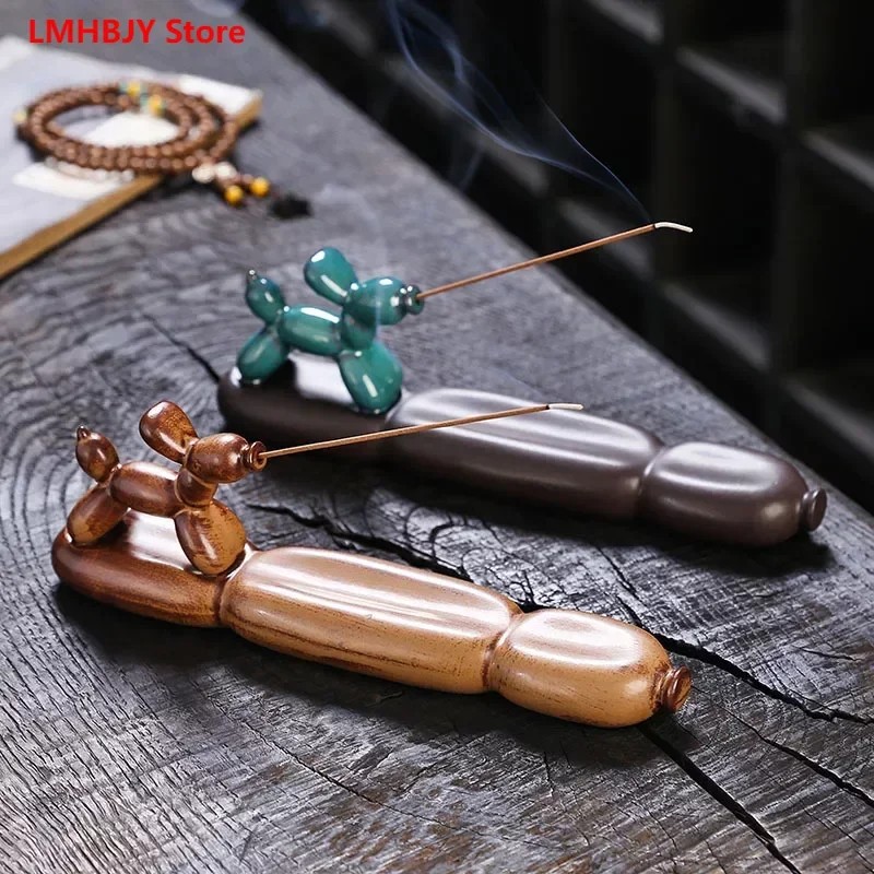 

Керамическая комнатная горелка для благовоний из агара, коробка для благовоний, креативный воздушный шар, собака, заглушка для благовоний, держатель, украшения, сандаловая горелка