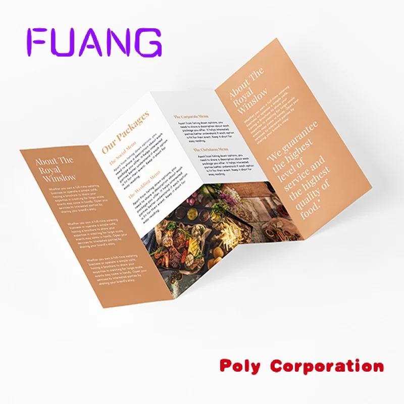 custom double sided printing design color paper brochure folding flyer printing