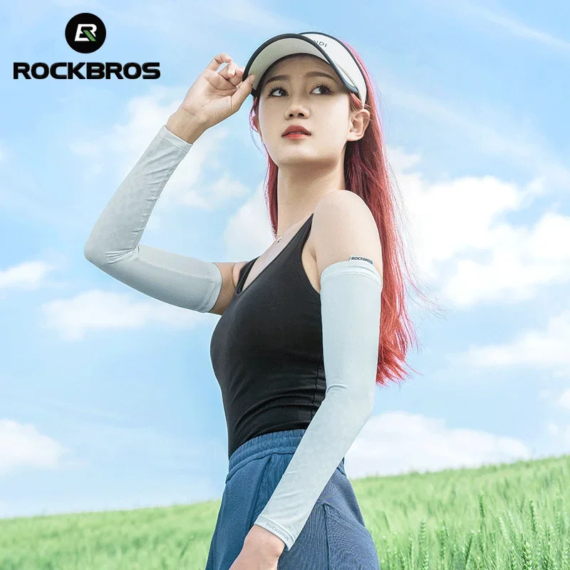 Велосипедные рукава ROCKBROS шелковые дышащие защита от УФ излучения для бега