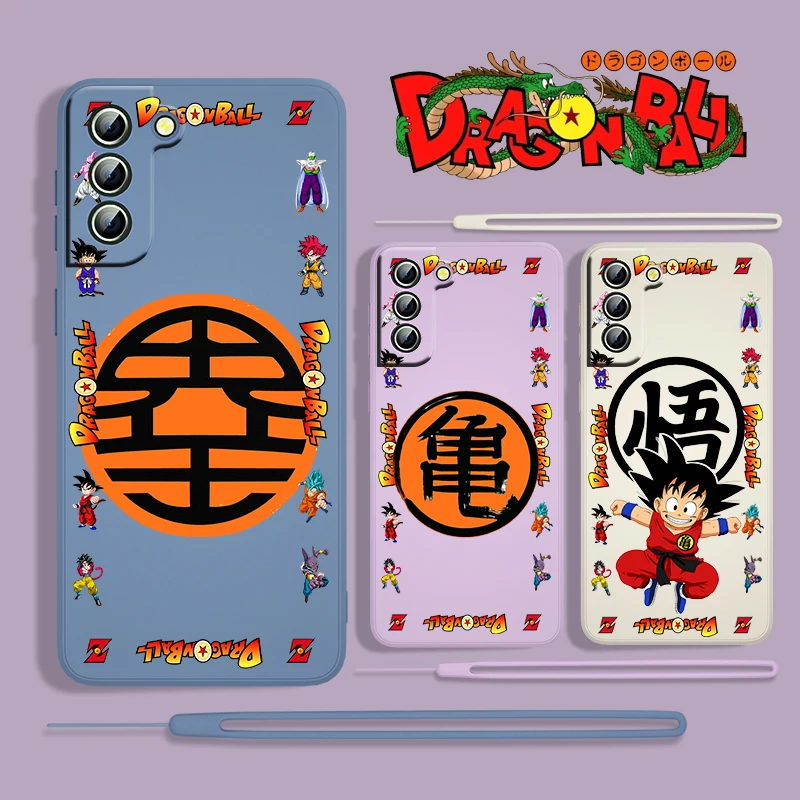 

Cartoon Dragon Ball Son Goku For Samsung Galaxy S22 S21 S20 S10 Note 20 10 Ultra Plus Pro FE Lite Liquid Rope Phone Case Cover