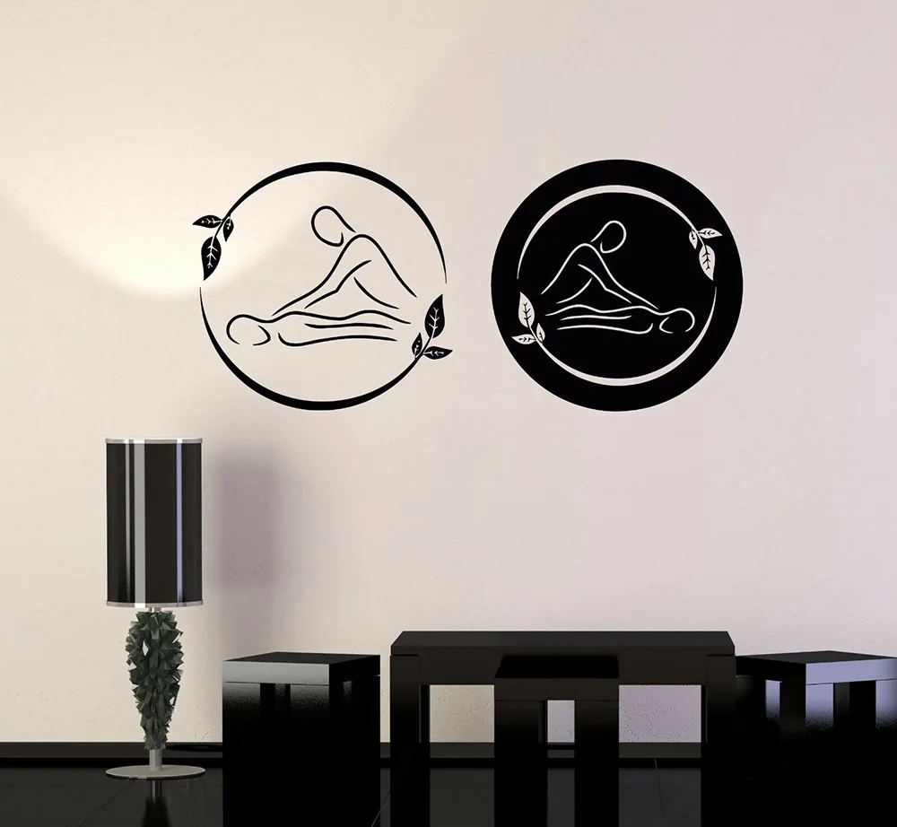 

Beauty Logo Relax Stickers Spa Massage Therapy Vinyl Wall Decal Removable Room Decoration Art Mural Salon Decals Poster