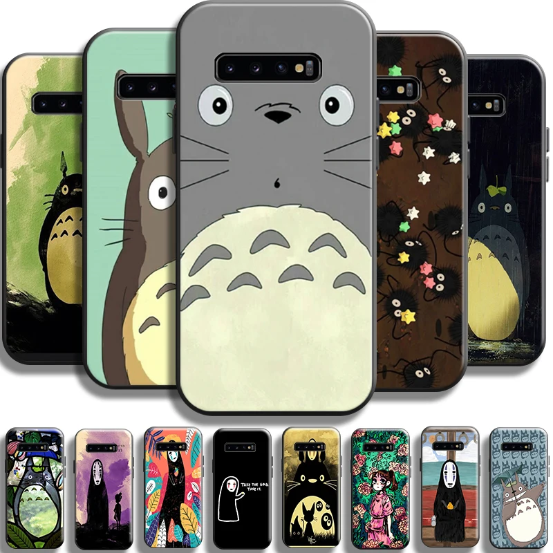 

Totoro Miyazaki Anime No Face For Samsung Galaxy S10 S9 S8 Plus Lite S10E S10 5G Phone Case TPU Liquid Silicon Silicone Cover