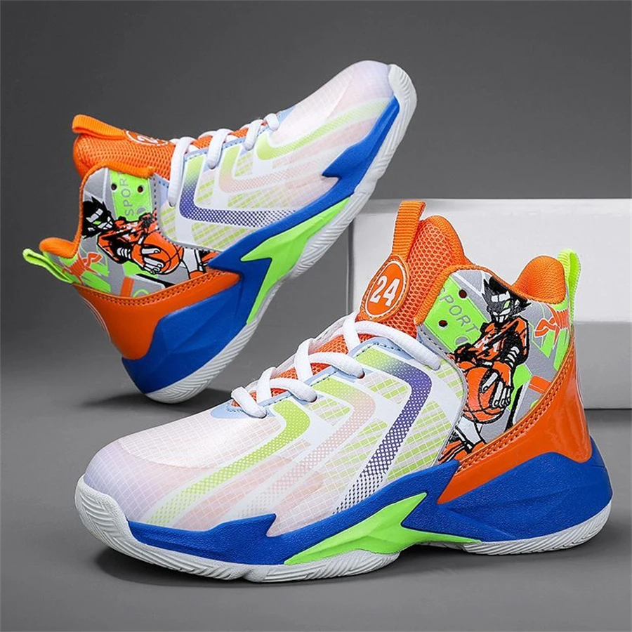 New Arrival Basketball Shoes Boys Cushioning Non-Slip Wearable Sports Shoes Gym Training Athletic Basketball Sneakers for Kids