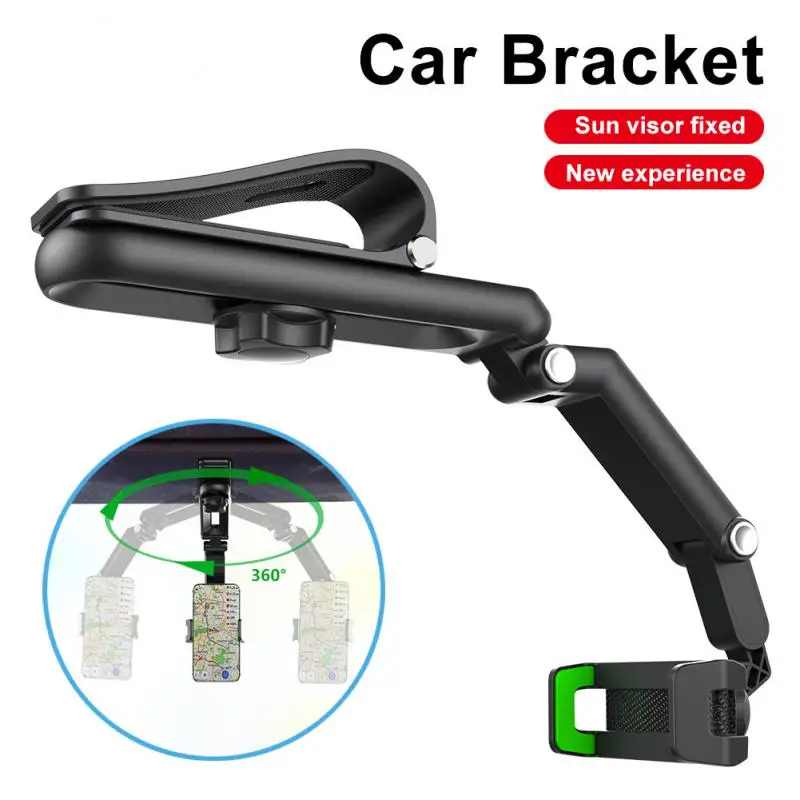 

Универсальный многофункциональный держатель для телефона в зеркале заднего вида, кронштейн для GPS-навигации для IPhone 12 11, регулируемый зажим...