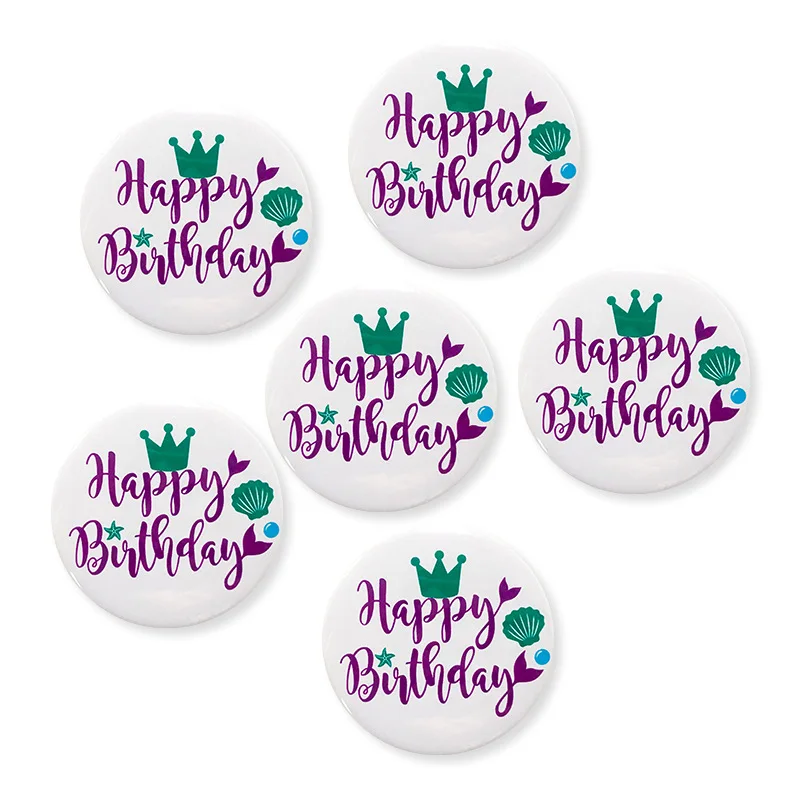 

Mermaid Birthday Party 1 2 3 Years Old Number Badges Happy Birthday Mermaid Theme Badge Kids Birthday Party Decortion Supplies