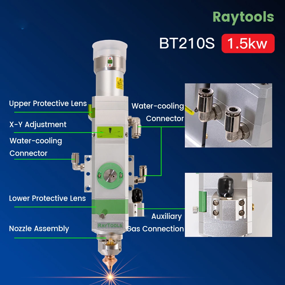 Raytools BT210S Режущая головка для волоконного лазера CL100 FL125 F150 1500 Вт Empower с ручной