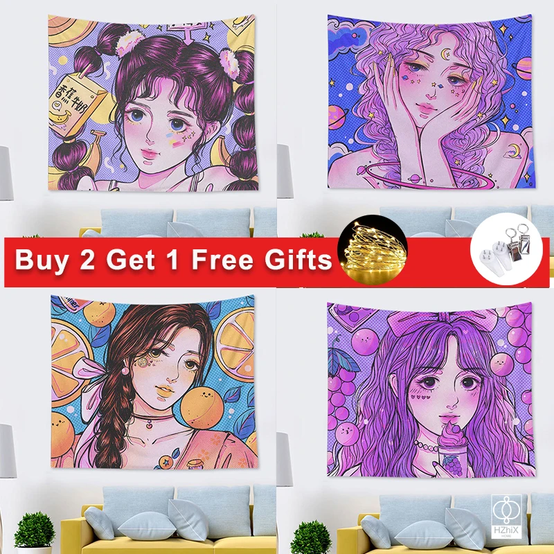 

Fashion Lovely Style Tapestries Background Cloth Beautiful Girl Tapestry Wall Hanging Carpet Wall Decorations Room Aesthetic