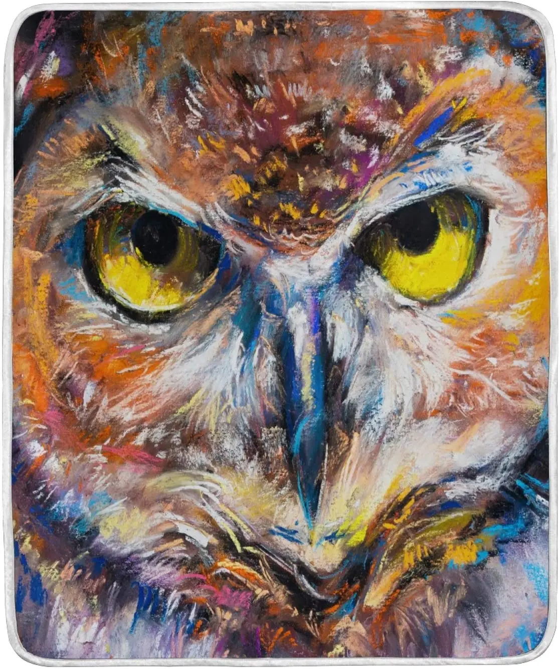 

All Season Warm Throws and Blankets Watercolor Owl Colorful Crystal Velvet Blanket Throws for Couch Soft Decor Blanket for Bed