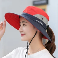 new womens horsetail hole sunshade fisherman hat outdoor mountaineering travel sports riding sun hat parent child