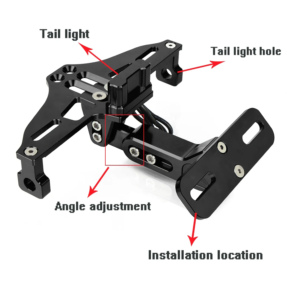 Фото Мотоцикл для Kawasaki ZX10R ZX 10 R 2005 2006-2023, держатель заднего номерного знака и указатели поворота, светодиодная рамка номерного знака №3