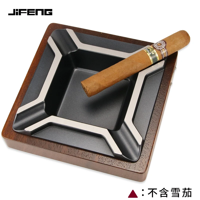 Hotsale 4slot Creative Black Wood Material Smoke Extinguisher Cigar Ashtray Genuine Home Living Room Cool Quality Cigar Cylinder