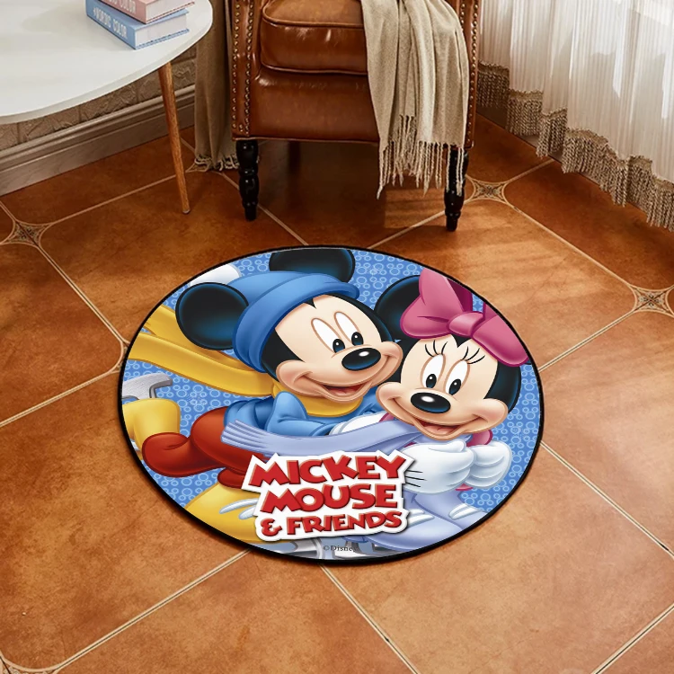 Детский игровой коврик Disney с Микки и Минни круглый ковер нескользящий для ванной