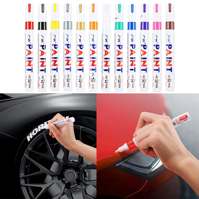 

Paint Cleaner Car Wheel Tire Oily Painting Pen Auto Rubber Tyre Polishes Metal Permanent Marker Graffiti Touch Scratch Wet Wax