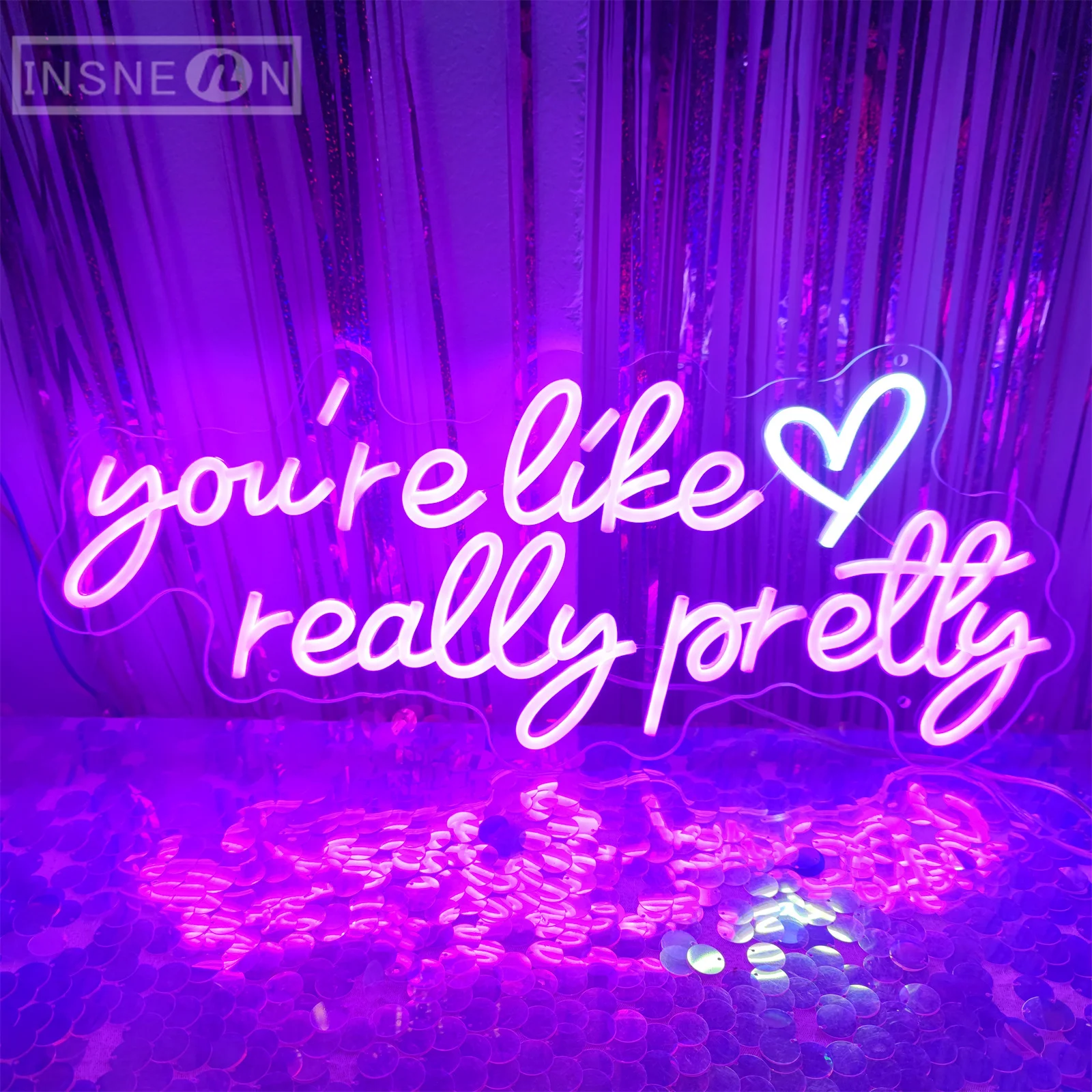 

You Are Like Really Pretty LED Neon Sign Light 30inch Room Decor Wall Bedroom Neon Pink LED Light Party Birthday Decoration Sign