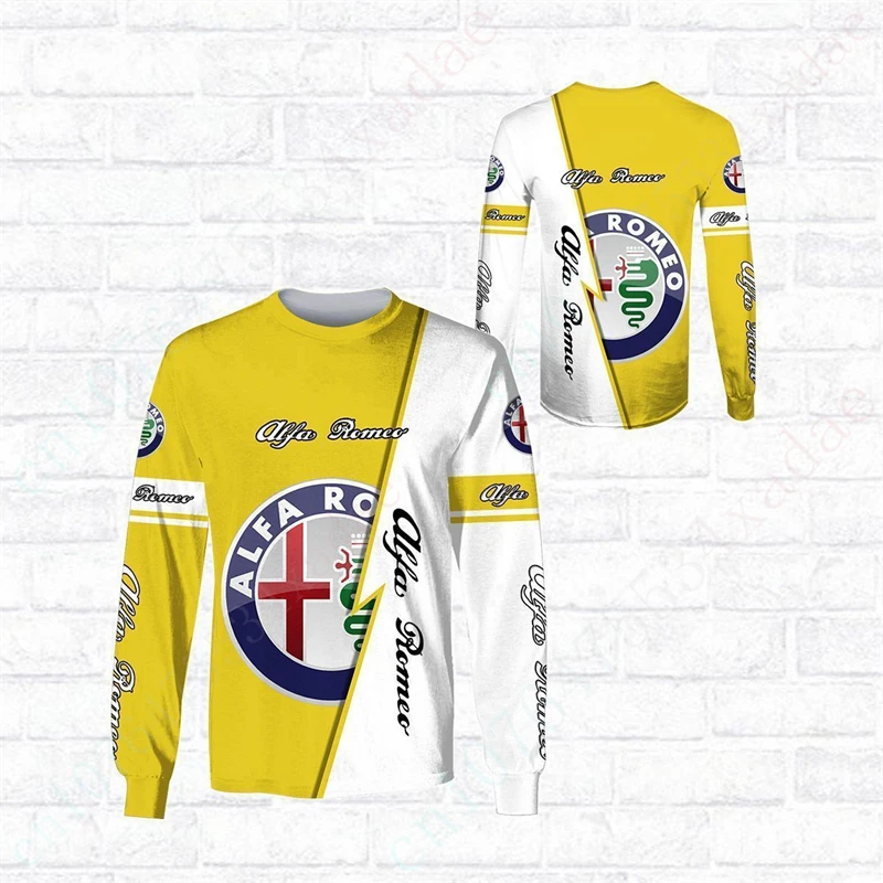 

Alfa Romeo Unisex Clothing Anime T Shirt For Men Women Casual Sweatshirt Harajuku 3D Printing T-shirts Luxury O Neck Long Sleeve