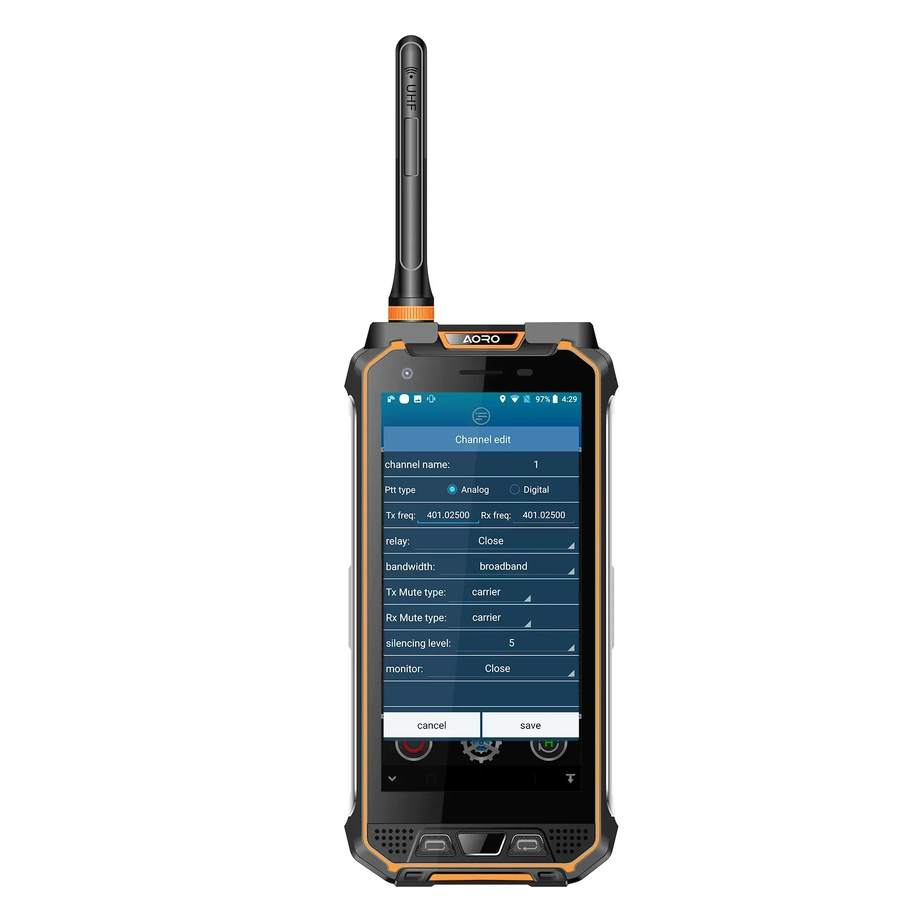 Фото Смартфон AORO M5 на Android 8.1, недорогой Android-телефон с поддержкой LTE DMR PPT+POC, двойной рацией и функцией Walkie Talkie, защищенный мобильный телефон №4
