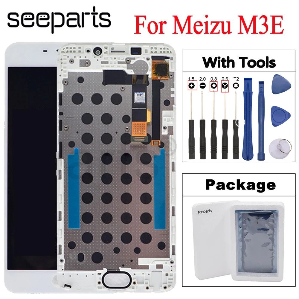 ЖК-дисплей 5,5 дюйма для MEIZU M3E, дисплей для Meizu M3E, запасные части для ЖК-дисплея и инструменты, черный/белый ЖК-дисплей 5,5 дюйма для MEIZU M3E, дисплей для Meizu M3E, запасные части для ЖК-дисплея и инструменты, черный/белый