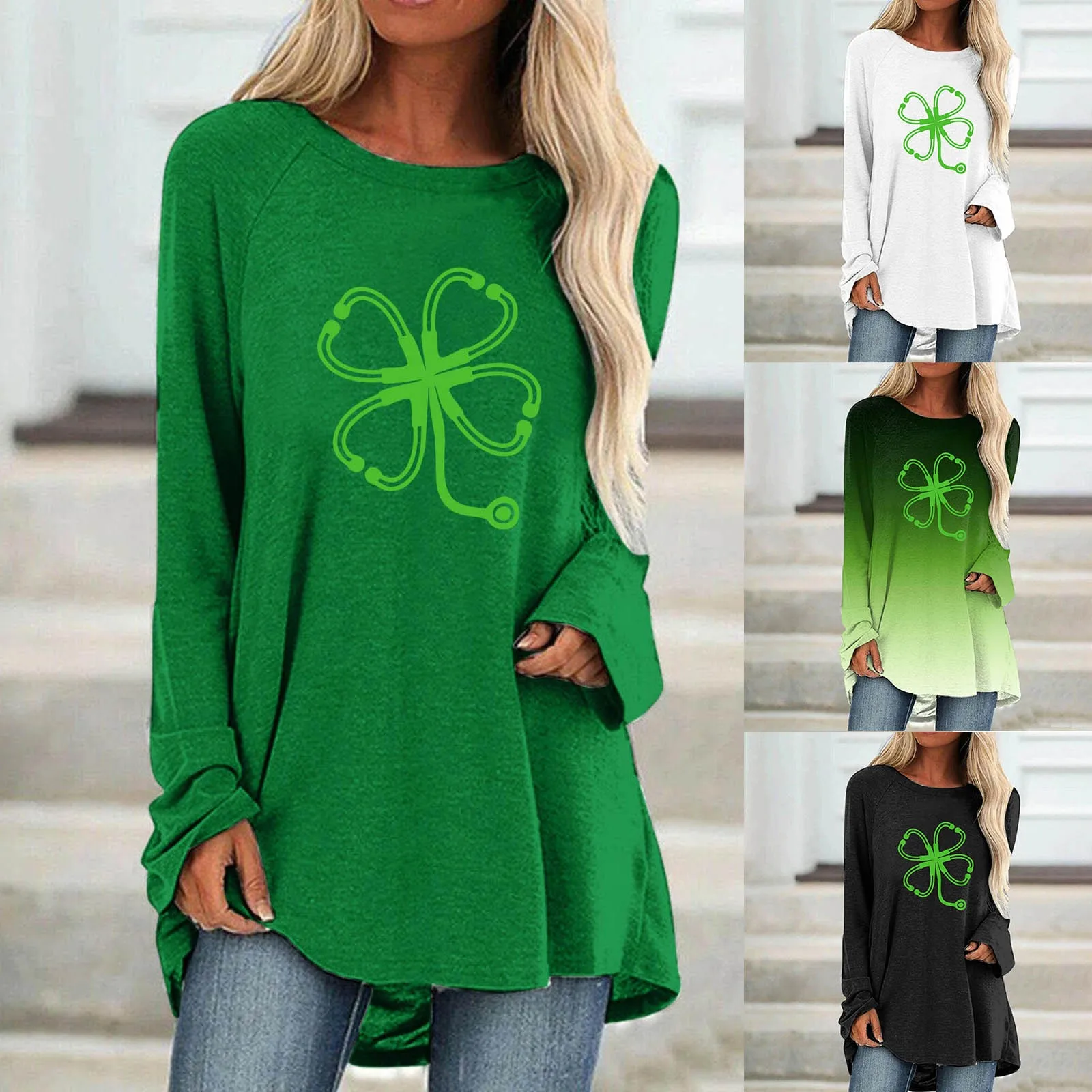 

Womens Print Solid Color Large T Shirt Round Neck Dry Fit Tee Shirts Women Fashion Shirt Women Long Sleeves T Shirts for Women