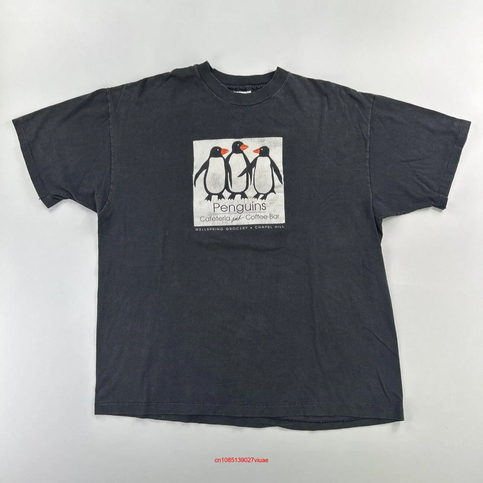 Винтажная футболка в стиле пингвинов 90-х кофейный бар размер Xl кафетерий с