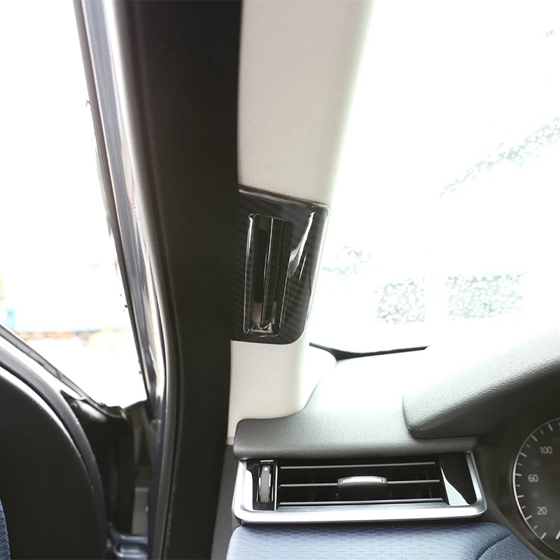 

For Land Rover Range Rover Velar 17-22 A Pillar AC Air Outlet Cover Trim Stickers ABS Carbon Fiber Pattern/Silver Car Accessorie