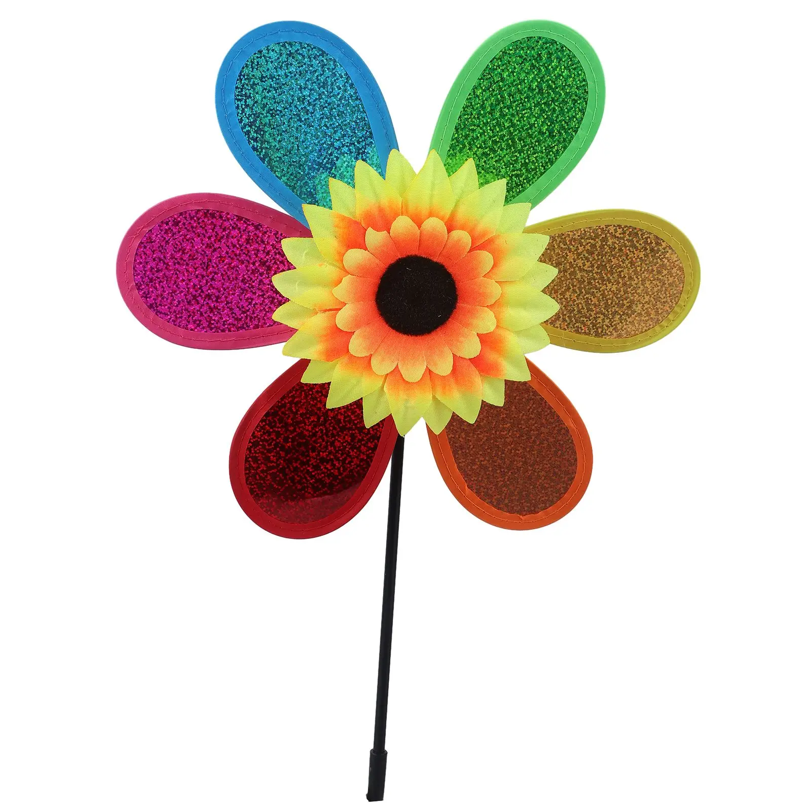 

High Quality New Sunflower Windmill Wind Spinner Garden Plastic Sequined Tent Beautiful Bright Colors Colorful