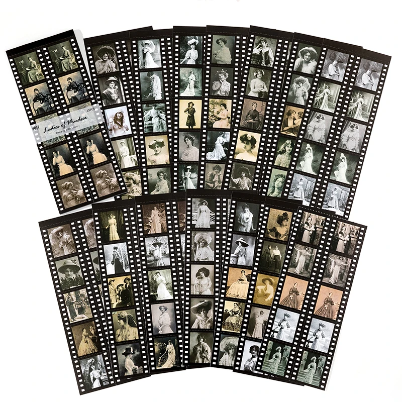 15 шт. винтажное изображение фильма в стиле ретро для девочек, декоративная наклейка, справочник, скрапбукинг, коллаж, альбом, канцелярские наклейки