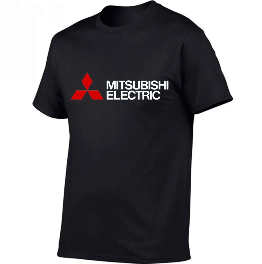 

Футболка мужская оверсайз с круглым вырезом, Повседневная Эластичная рубашка из 100% хлопка, с принтом логотипа автомобиля Mitsubishi, на лето