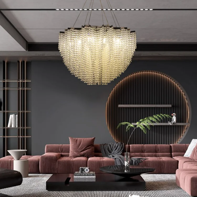 

Led New designer Crystal Chandeliers Custom luster Lighting for the living room circular luxury K9 Cristal Villa Hotel decor