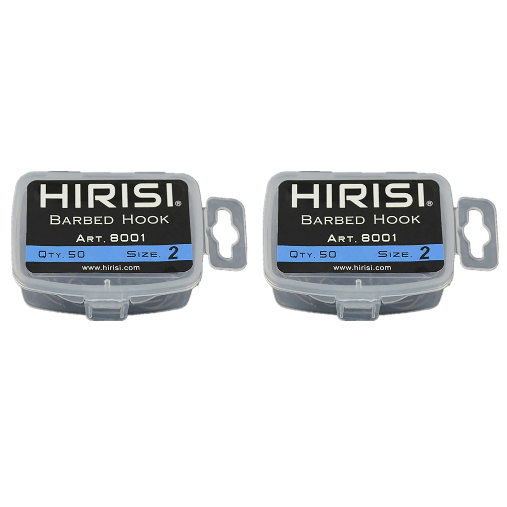 

HIRISI 100Pcs Barbed Coated Carp Fishing Hooks with Eye Design Made By Carbon Steel 8001 6 & 2