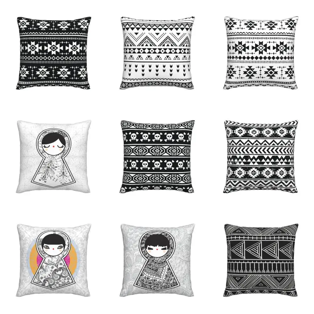 

Nordic black and white linen pillowcase, cushion cover 45x45 50x50 60x60, decorative cushion cover for sofa, can be customized
