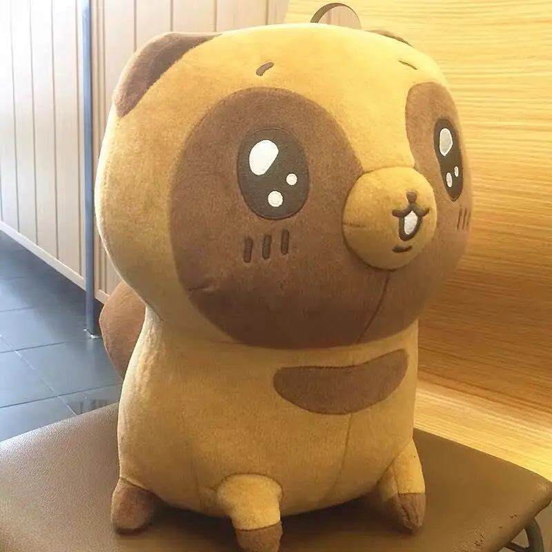 

Japanese High-Quality Goods Glasses Factory Beaver Cat and Fox Large Sitting Posture Plush Toy Doll Doll Pillow Children Gift