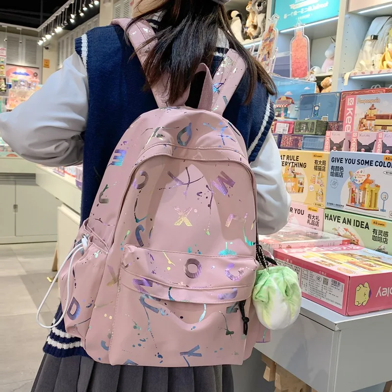 Japanese Style Letter Simple Schoolbags New Girls Boys Cute High-capacity Backpacks Cute Schoolbag for Primary School Students