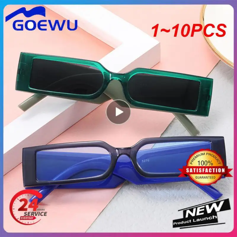 

1~10PCS NEW Rectangle Frame Sunglasses Retro Square Trendy Glasses Ins Style for Men and Women Black Small Frame Sun Glasses