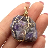 exquisite natural stone irregular crystal pendant 20 60mm wire wrap jewelry charm fashion making diy necklace earring accessory