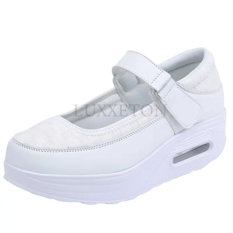Women's Summer Shoes 2023 New Shallow Round Toe Ladies Hook&Loop Casual Shoes 35-43 Large-Sized Female Platform Comfy Sneakers