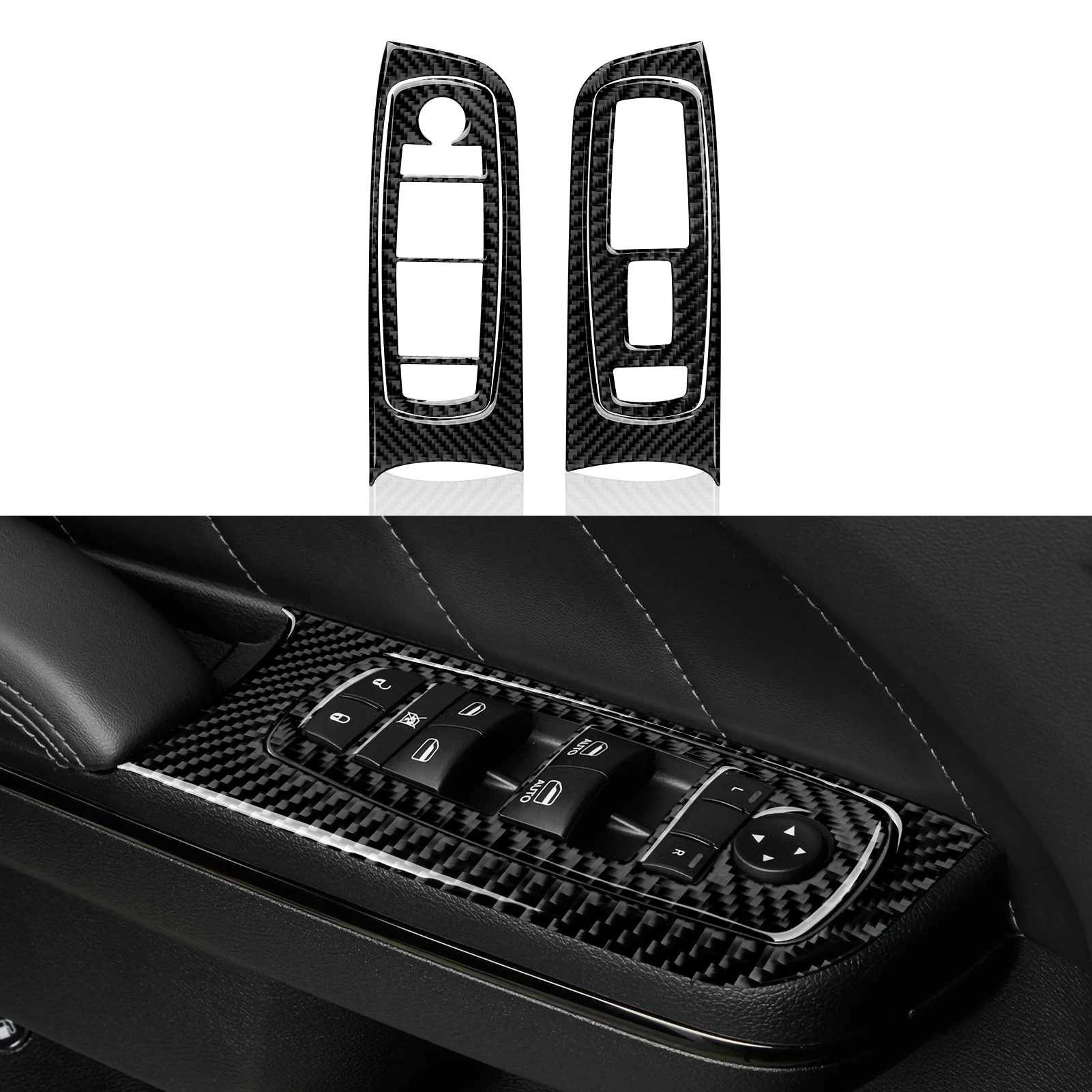 Фото Для Dodge Charger (2011-2023) Автомобильная центральная консоль, панель переключения передач, мягкая внутренняя наклейка из углеродного волокна, комплект аксессуаров №4