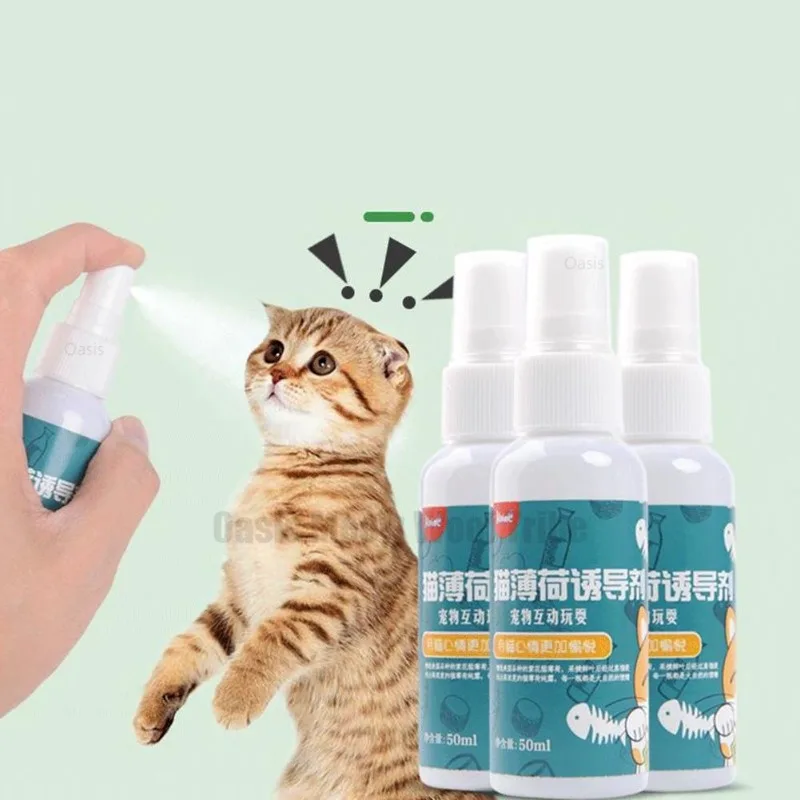 

50ml Cat Catnip Spray Natural Healthy Safe Long-term Effect Scratching Pad Inducer CatMint Cat Training Toy Pet Accessories