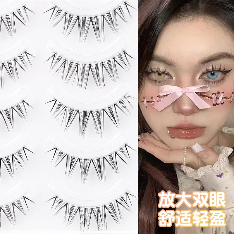 

5 Pairs Eyelashes Bundles Lashes Natural Wispy False Eyelash Lashes Manga Lashes Invisible Band Soft Natural Eyelashes Extension