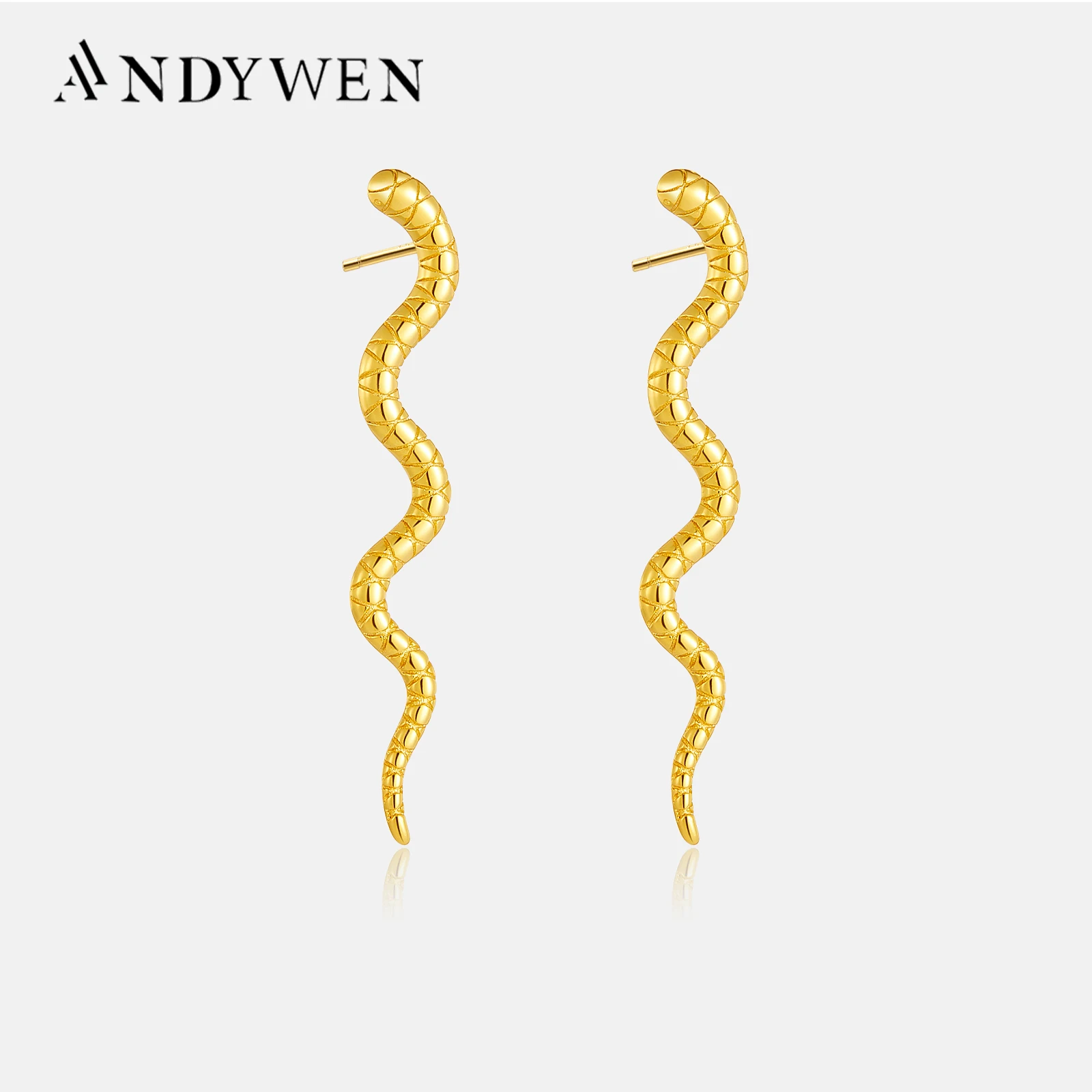 Серьги-гвоздики в виде змеи 40 см